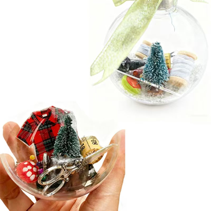 🎄  Holiday Sewing Snow Globe -DIY Craft Ornament with Glitter & Mini Figures, Festive Decor for Tree or Gift 🧵📦