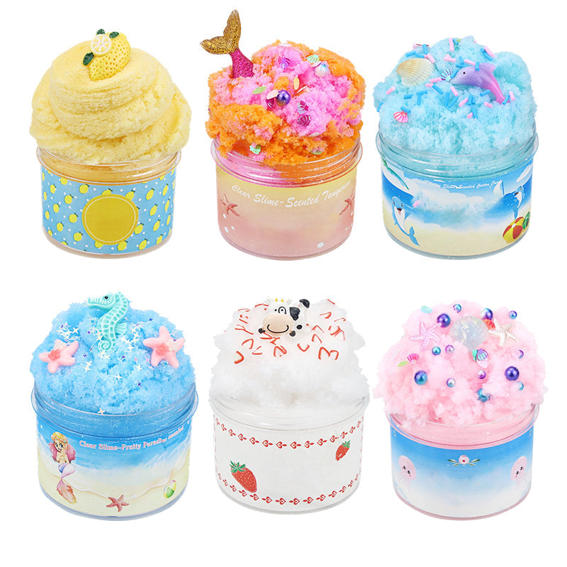 Fluffy Non-Sticky Cloud Slime With Cute Charms