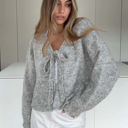 💖 Women's Cashmere Blend Bow Cardigan – Soft, Feminine & Timeless Layer for Office, Dates & Casual Days