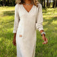 👗Women’s Long Sleeve V-Neck Knit Dress