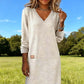 👗Women’s Long Sleeve V-Neck Knit Dress