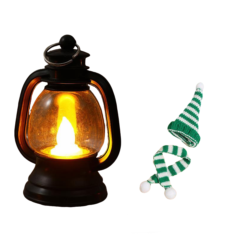 Mini Snowman Lantern with Hats and Scarves