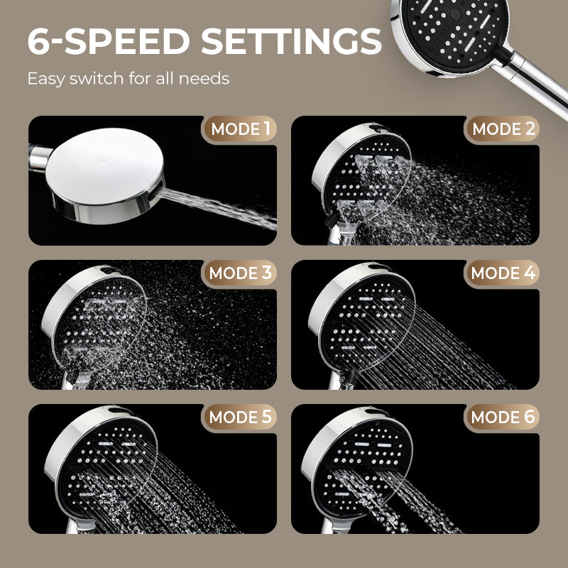 High Pressure 6-Mode Shower Head