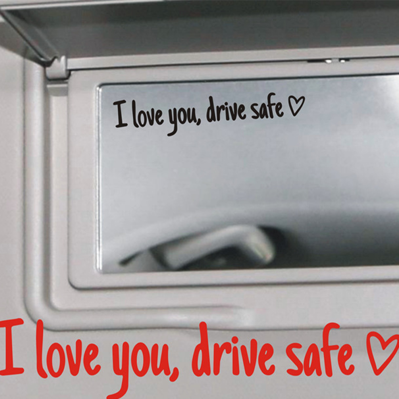 I Love You Drive Safe Car Rearview Mirror Decal