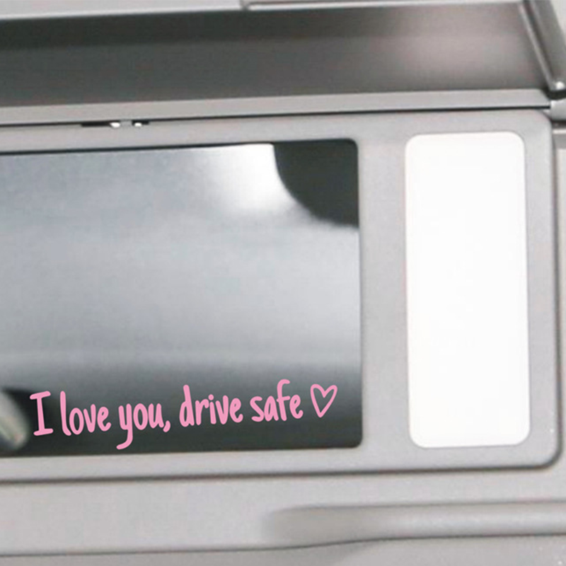 I Love You Drive Safe Car Rearview Mirror Decal