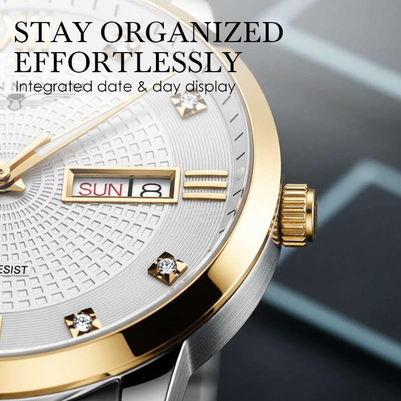 💥Men's Stainless Steel Waterproof Business Watch