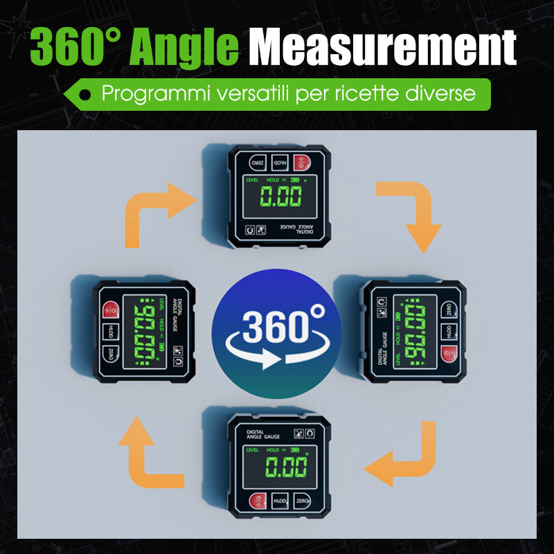 Digital Laser Angle Gauge With 4-Sided Magnetic Base