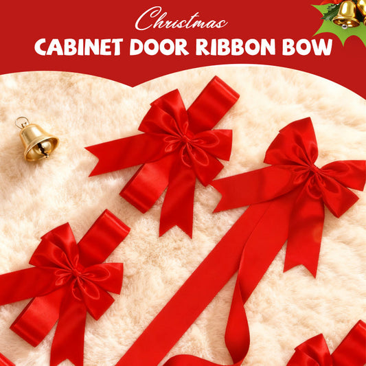 Large Christmas Cabinet Door Ribbon Bow