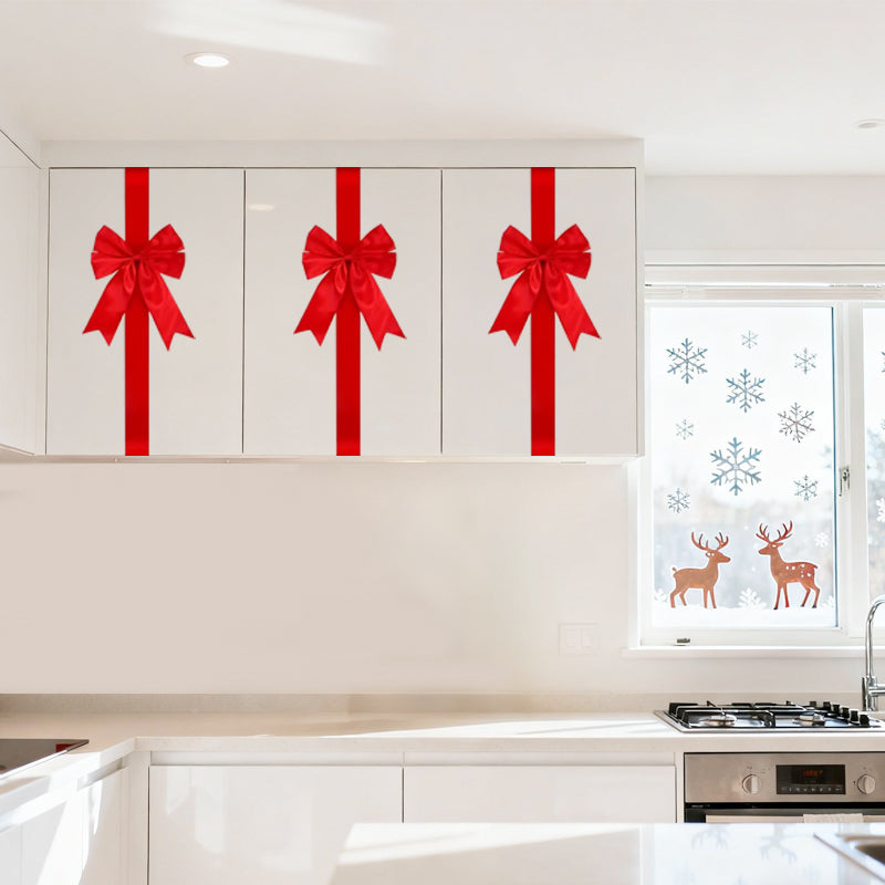 Large Christmas Cabinet Door Ribbon Bow