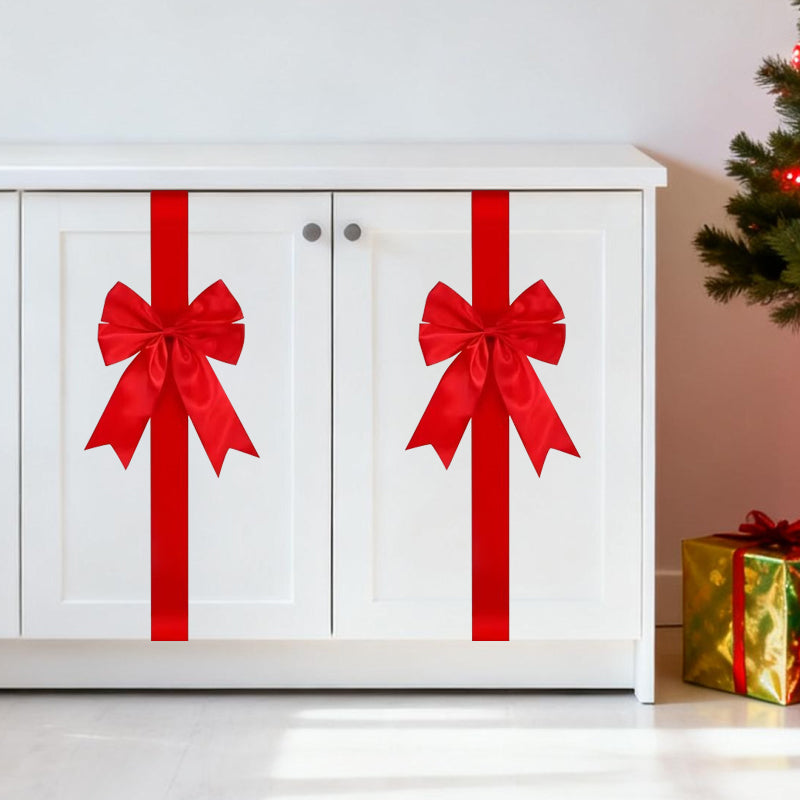 Large Christmas Cabinet Door Ribbon Bow