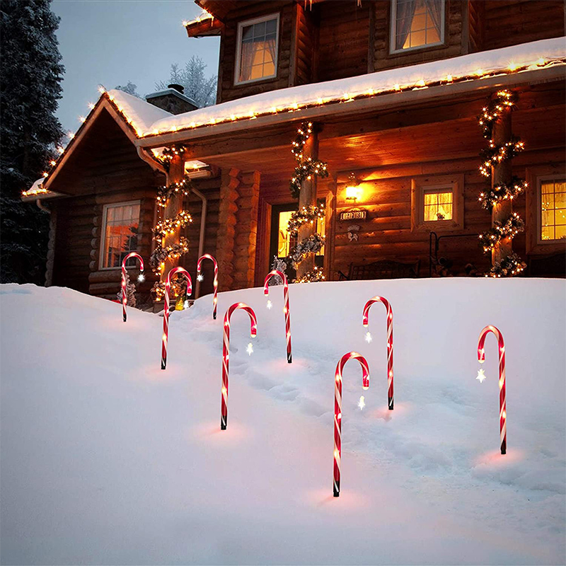 Christmas Outdoor Solar Candy Cane Lights