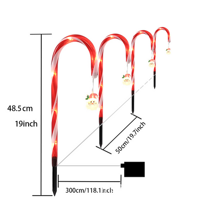 Christmas Outdoor Solar Candy Cane Lights