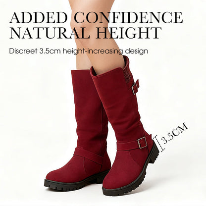 👢 Pull On & Go | Women's Slouchy Faux Suede Mid-Calf Boots