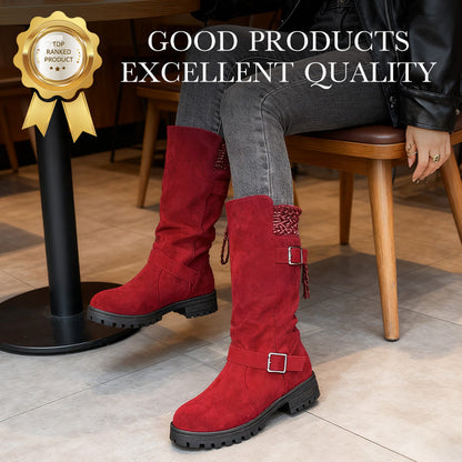 👢 Pull On & Go | Women's Slouchy Faux Suede Mid-Calf Boots