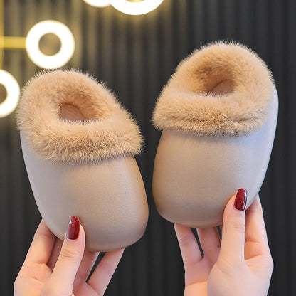 Toddler Warm Waterproof Anti-Slip Full-Heel Slippers
