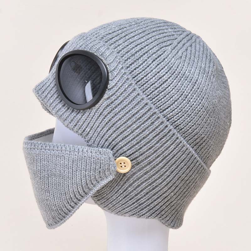 3-in-1 Unisex Knitted Goggles Beanie