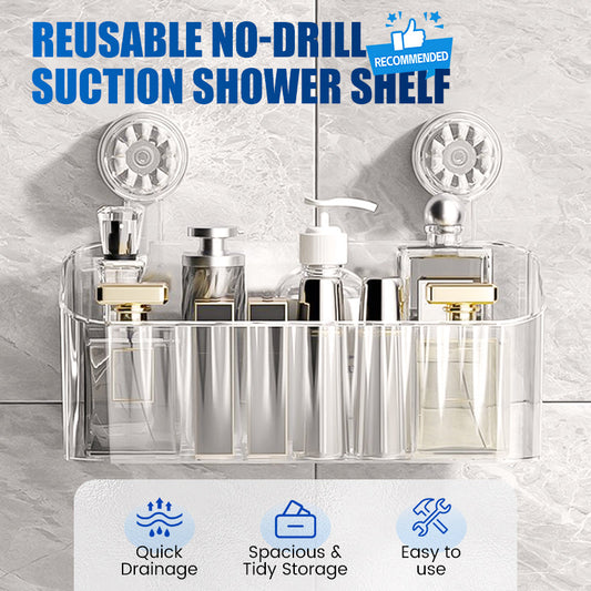 🚿Reusable No-Drill Suction Shower Shelf✨
