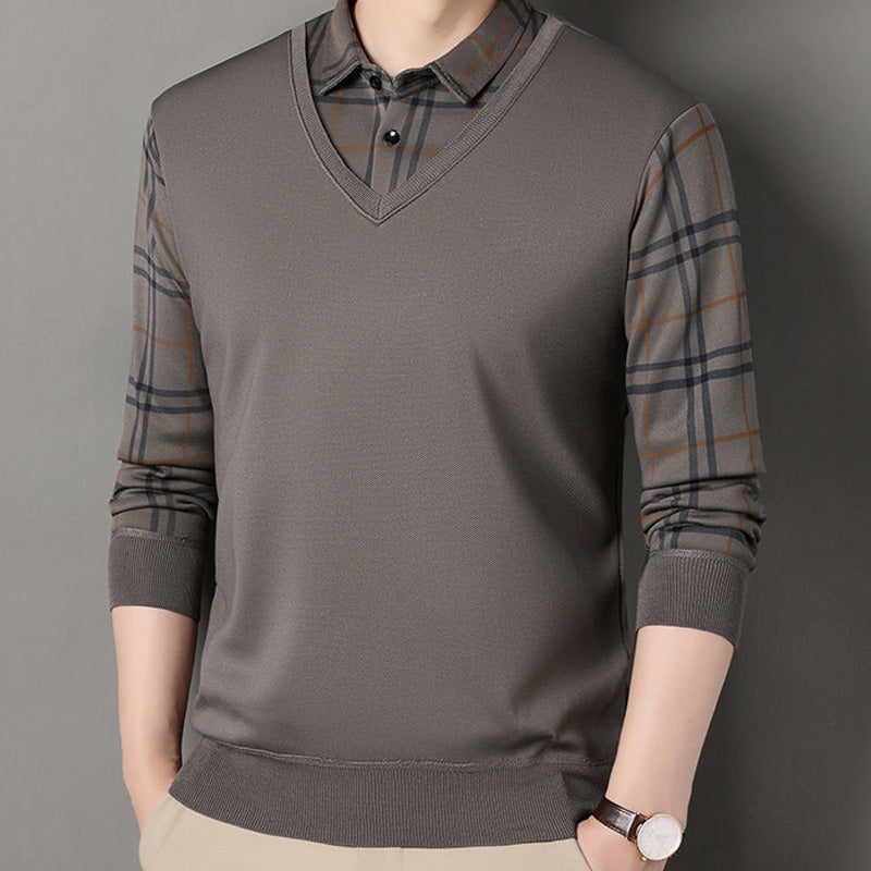 💖Men's Layered Style Long Sleeve Top