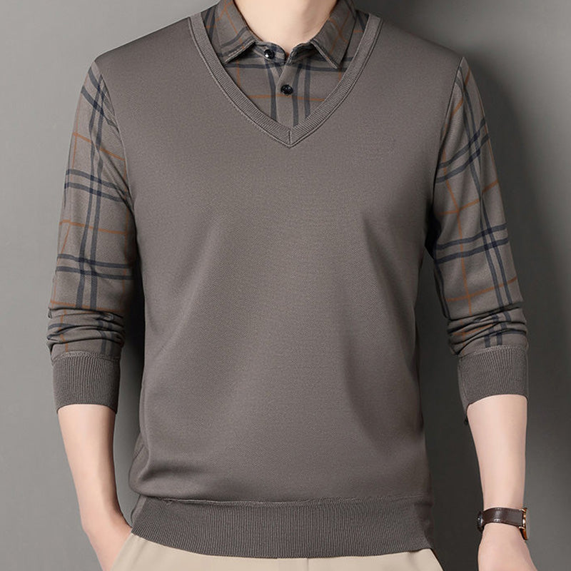 💖Men's Layered Style Long Sleeve Top