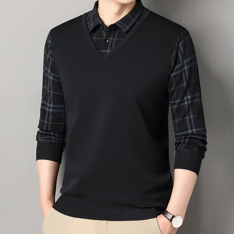 💖Men's Layered Style Long Sleeve Top
