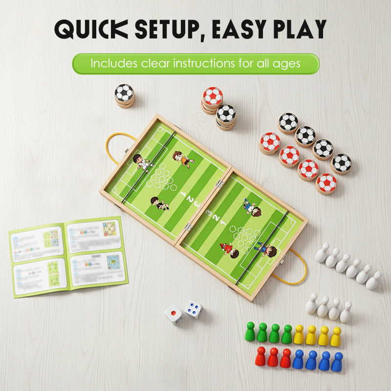 💖5-in-1 Foldable Wooden Board Game Set 