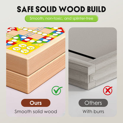 💖5-in-1 Foldable Wooden Board Game Set 