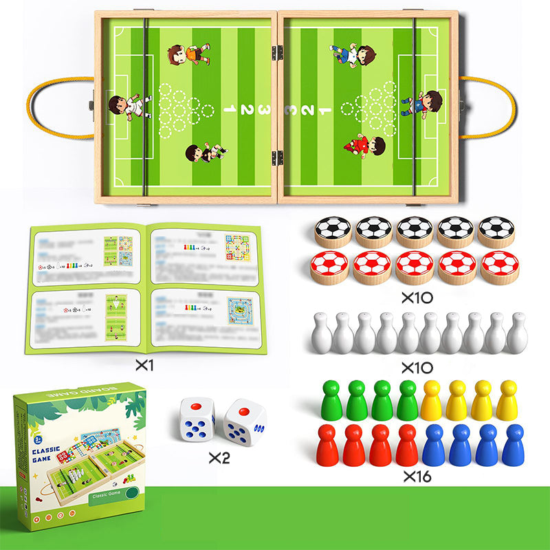 💖5-in-1 Foldable Wooden Board Game Set 