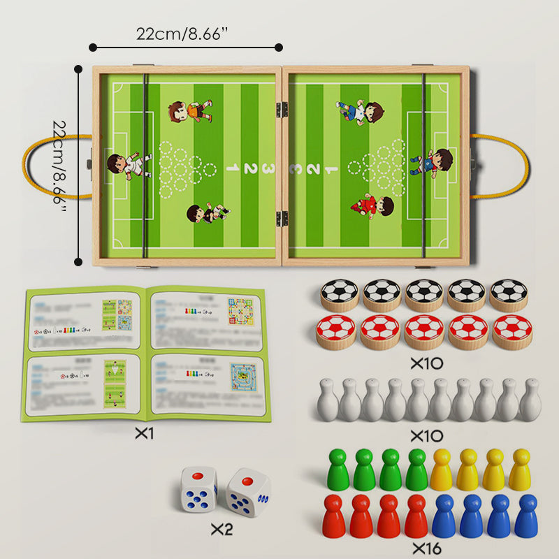 💖5-in-1 Foldable Wooden Board Game Set 