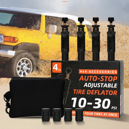 Adjustable Auto-Stop Tire Deflator Kit - 4PCS/Set