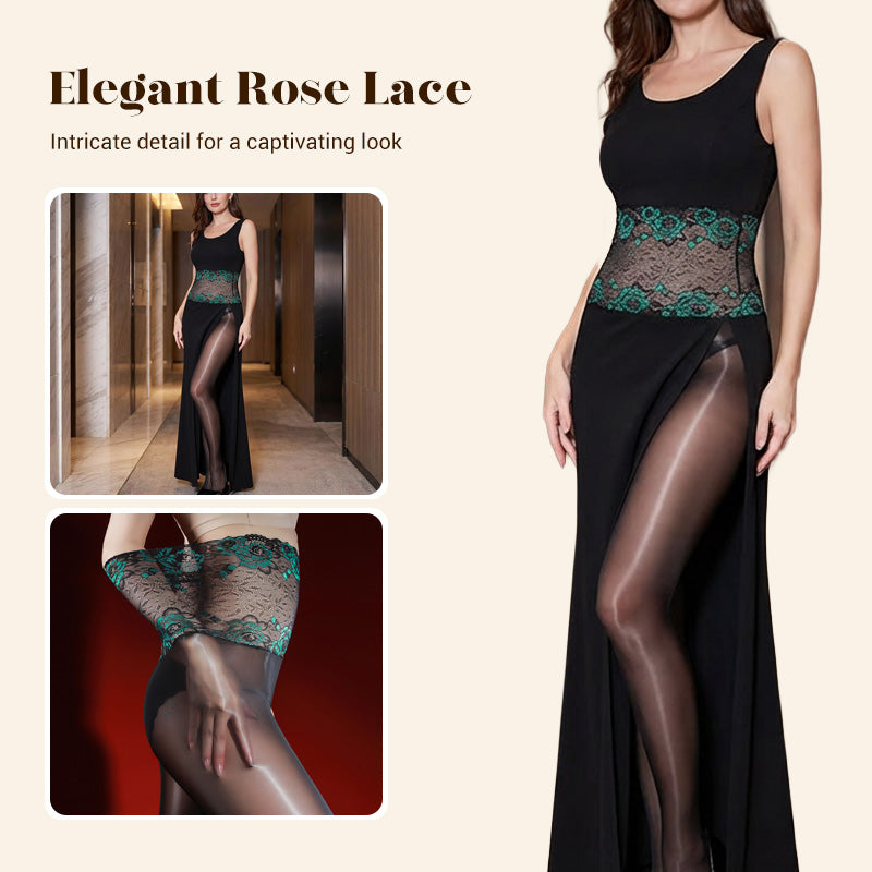 Value Bundle: 8D Oil-Sheen Rose Lace Stockings