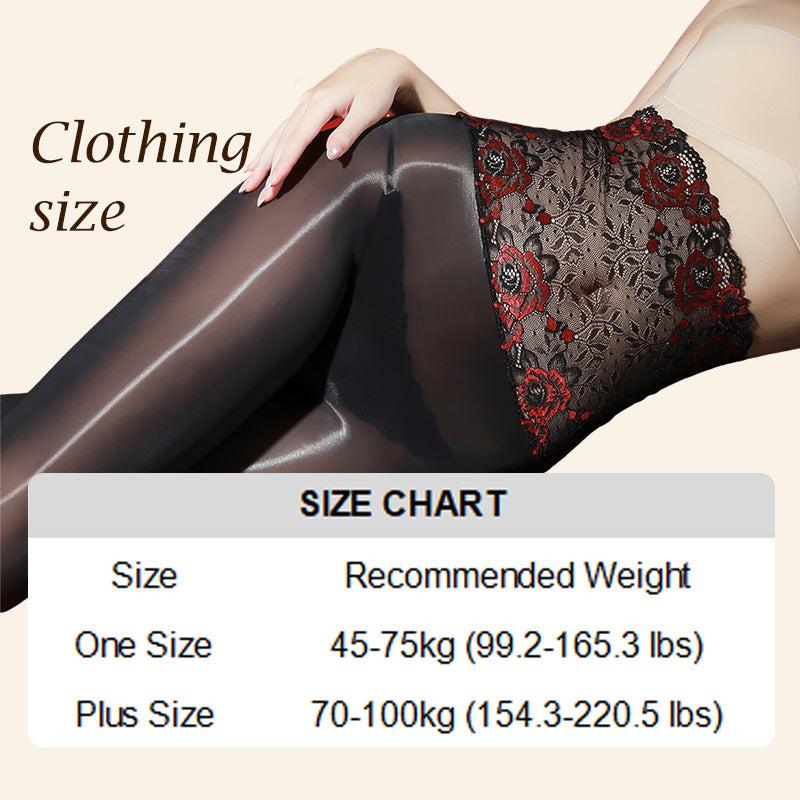 Value Bundle: 8D Oil-Sheen Rose Lace Stockings