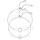 2PCS Matching Heart Charm Bracelet Set