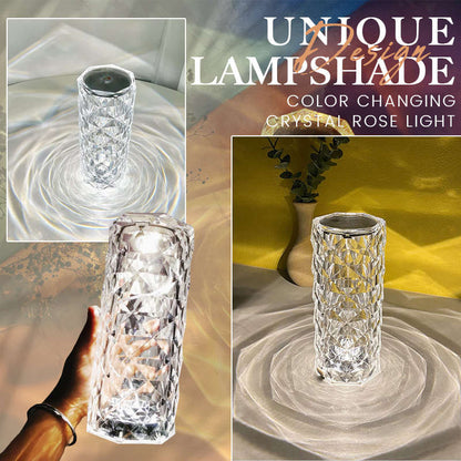 Touching Control Rose Crystal Lamp