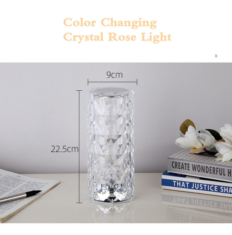 Touching Control Rose Crystal Lamp