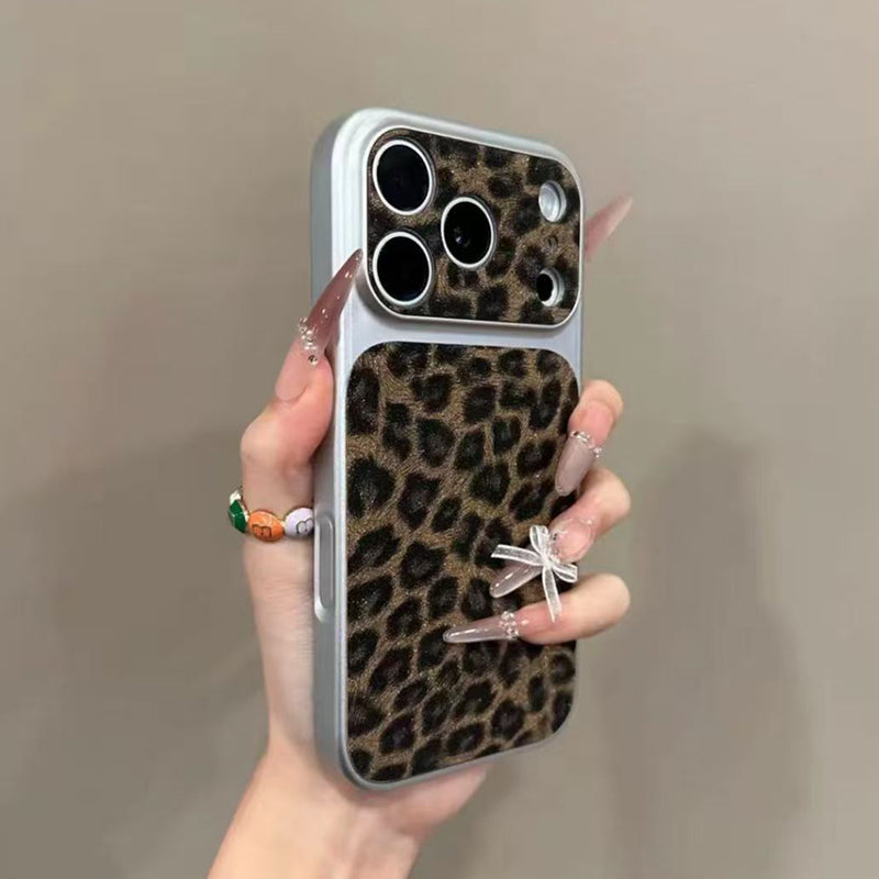 Frosted Leopard Print Shockproof Phone Case