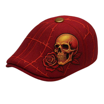 🔥Skull & Thorn Flat Cap