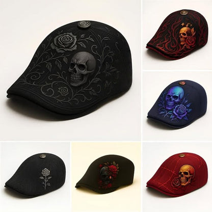 🔥Skull & Thorn Flat Cap