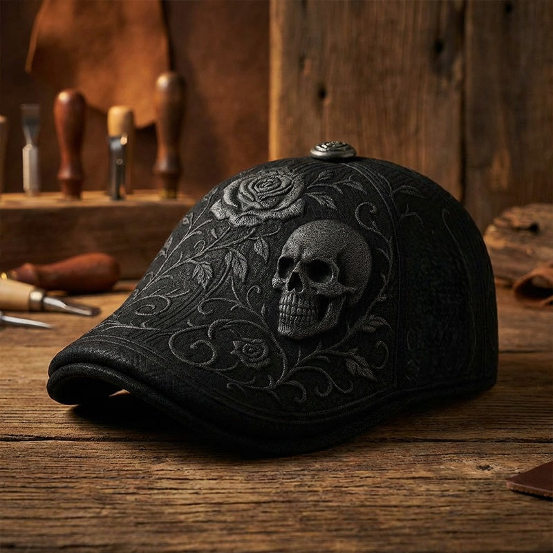 🔥Skull & Thorn Flat Cap