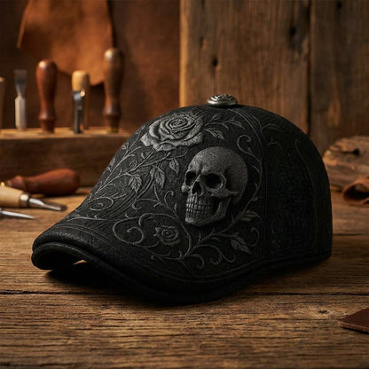 🔥Skull & Thorn Flat Cap