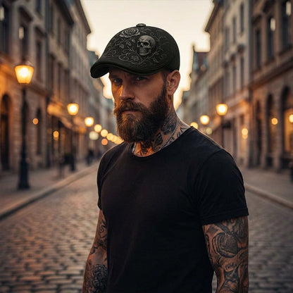 🔥Skull & Thorn Flat Cap