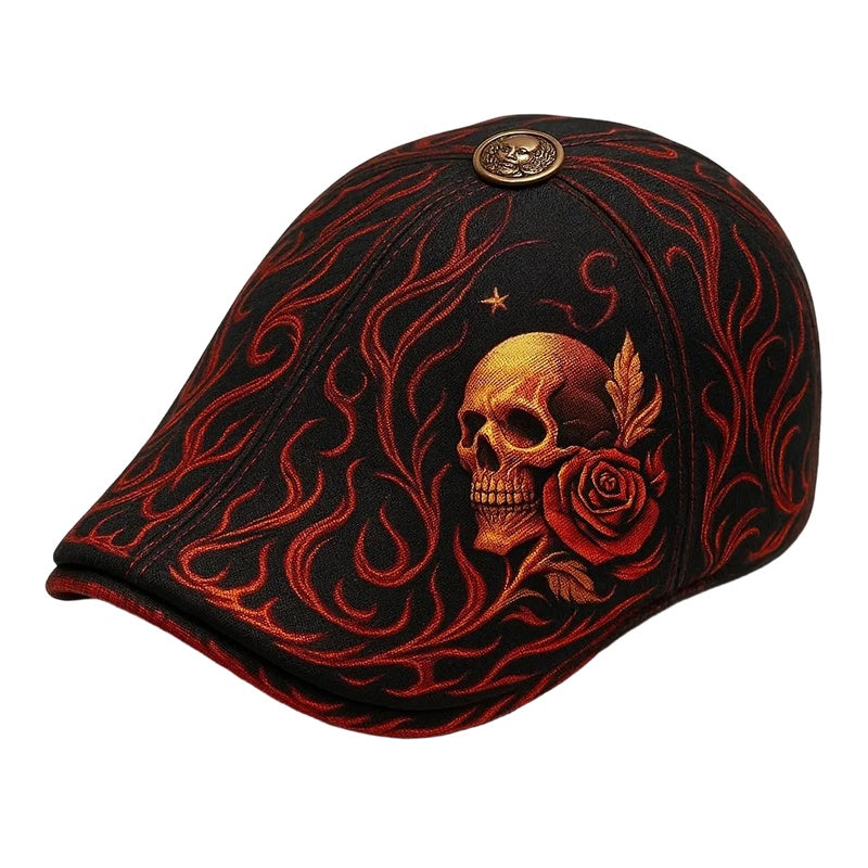 🔥Skull & Thorn Flat Cap