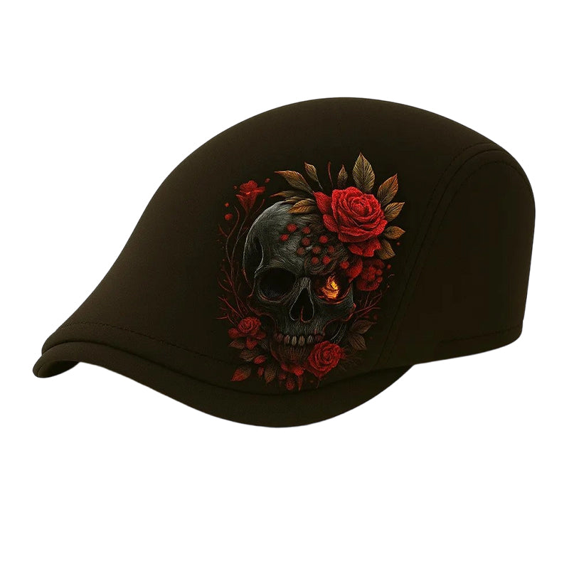 🔥Skull & Thorn Flat Cap