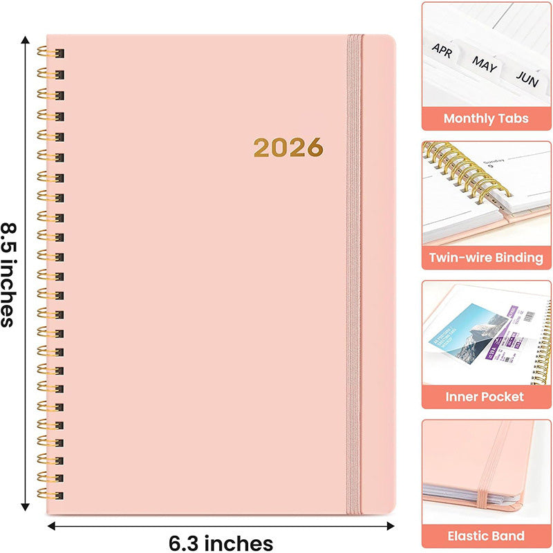 2026 Spiral Bound A5 Planner with Monthly Tabs