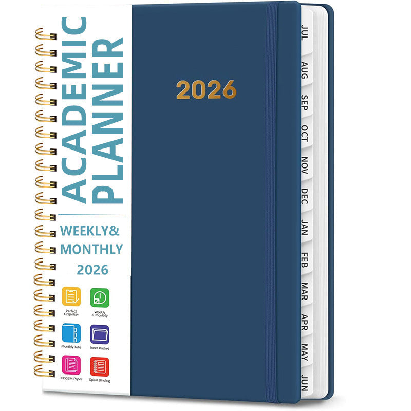 2026 Spiral Bound A5 Planner with Monthly Tabs
