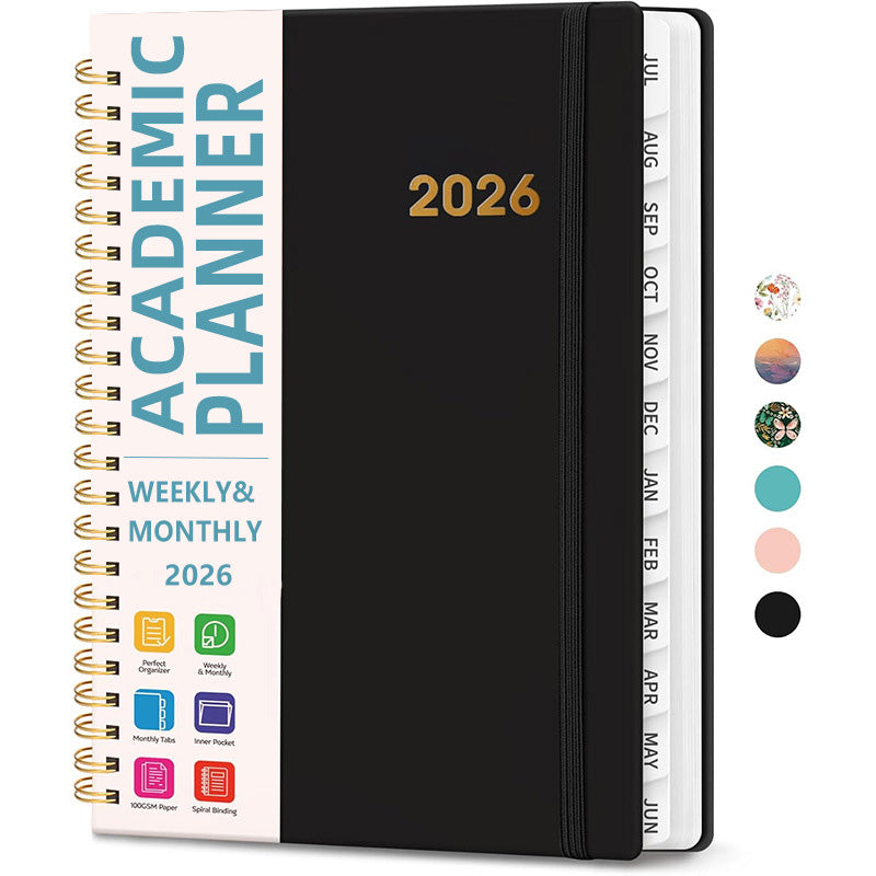 2026 Spiral Bound A5 Planner with Monthly Tabs