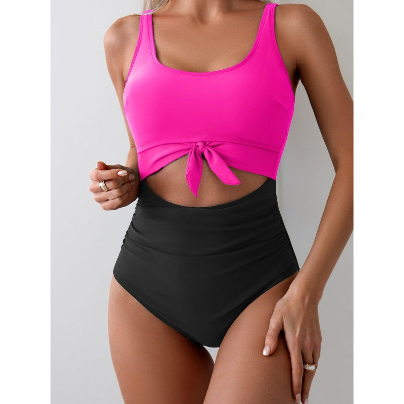 💃Women's Tummy Control Slimming Cutout Tie Knot One Piece Swimsuit👙