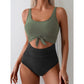 💃Women's Tummy Control Slimming Cutout Tie Knot One Piece Swimsuit👙