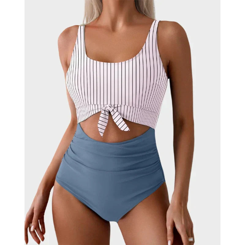 💃Women's Tummy Control Slimming Cutout Tie Knot One Piece Swimsuit👙