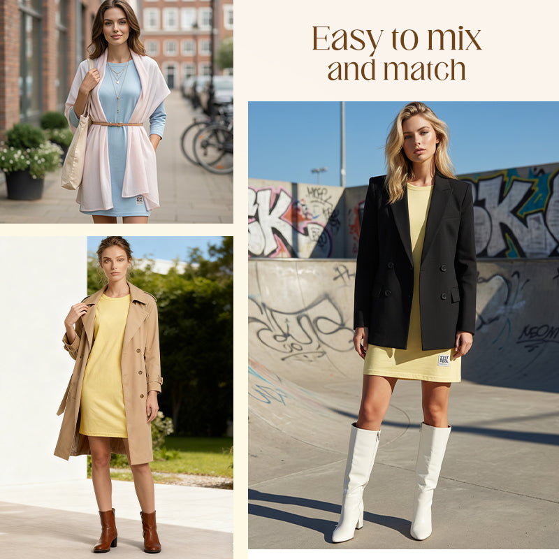 Women's Crew Neck Casual Loose T-Shirt Dress