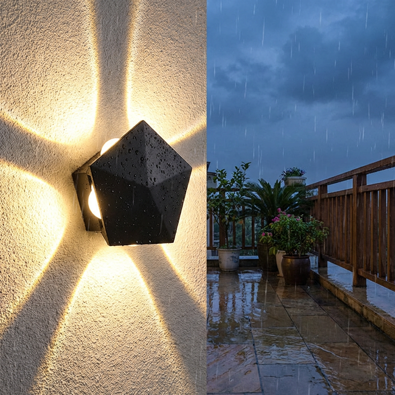 Modern LED Wall Sconce with Geometric Light Effect